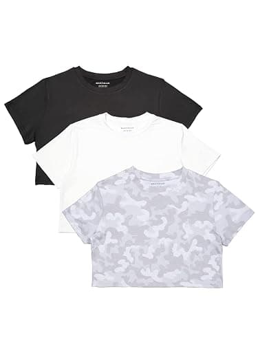 MAX ALLIE Women's Ultra Soft Cropped T Shirt Crew Neck Tees Casual Loose Fit Basic Lightweight - Image 1