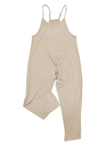 Bnycuml Girl's V Neck Sleeveless Jumpsuits Spaghetti Straps Harem Long Pants Rompers With Pockets (5-14 Years) thumbnail 5