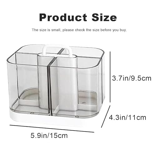 MEAJOIN Small Plastic Portable Caddy with Handle, Stackable Pen Holder 4 Compartments, Clear Pencil Organizer for Art Supplies, Crafts, Colored Pencils, Stationery, Markers thumbnail 3