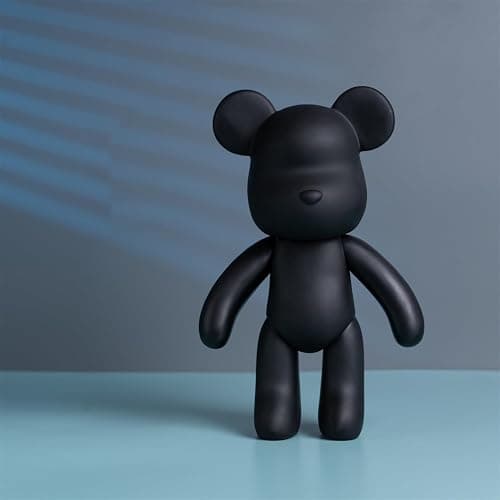 Coniuty Fluid Bear 9 inch Black Mold Figure for Painting and Home Decoration - Image 1