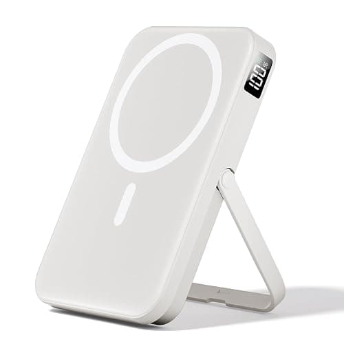 Portable Charger for Magsafe Battery Pack,10000mAh Power Bank with Foldable Stand,Travel Essential PD 22.5W Fast Charge,Magnetic Charge Wireless Charger for iPhone 17/16/15/14/13/12 Series–(Pearl) - Image 1