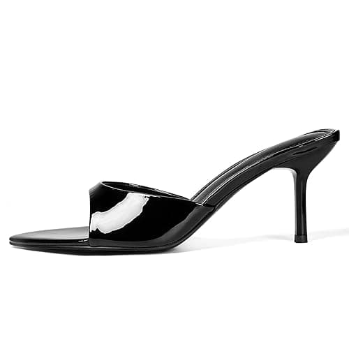 QIV Leopard Kitten Heels Pointed Toe Mule Heels for Women Open Toe Kitten Heel for Party Dressy Wedding thumbnail 5