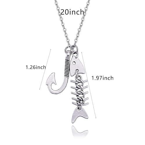 Goth Necklace Earrings for Women Y2K Grunge Accessories Emo Jewelry Gothic Fish Bone Weird Punk Fishing Necklace Fish Skeleton Dangle thumbnail 6