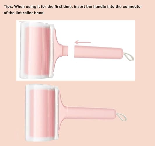 Reusable Lint Roller 2 Pack, Washable Sticky Lint Roller with Cover for Pet Hair, Portable Travel Lint Remover for Clothes, Purse, Furniture, Car, Large Mini Lint Brush for Home and Travel (Pink) thumbnail 8