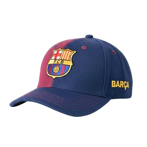 Icon Sports Official FC Barcelona Blaugrana Two-Tone Baseball Cap | Adjustable Strap with Buckle Closure | Embroidered FCB Crest & Barça Side Logo for Men & Women - Image 1