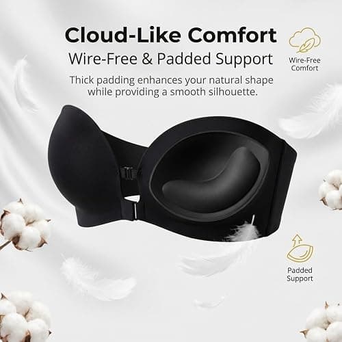 Strapless Wireless Front-Closure Push-Up Padded Non-Slip Tube Bra thumbnail 5