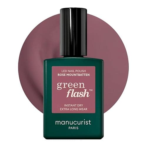 Manucurist Green Flash Gel Polish - Rose Mountbatten (Taupe Pink) - UV & LED Gel Nail Polish - 12-Free, Bio-Sourced (84%) - Professional Manicure - 0.5 fl oz - Image 1