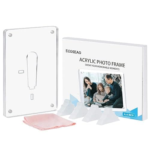 ECOSEAO Minimalist Picture Frame Acrylic Glass Photo Frame with Desktop Display Horizontally or Vertically (4x6inch-3Pack) thumbnail 6