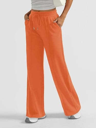 AUTOMET Womens Wide Leg Sweatpants High Waisted Baggy Pants Drawstring Athletic Joggers thumbnail 3