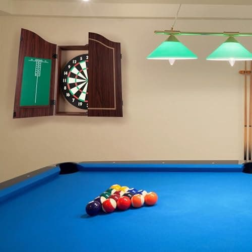 Dart Board Cabinet Set with 18-inch Dartboard, 6 Steel-Tip Darts, and Chalkboard Scoring for Game Rooms, Man Caves, and Home Bars by Trademark Poker thumbnail 3