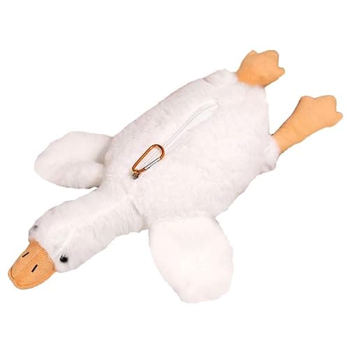knictto Cute Plush Animals Pencil Case Kawaii Fuzzy Platypus Duck Bunny Rabbit Shark Pen Pouch Case Holder Large Capacity Gift (Duck) - Image 1