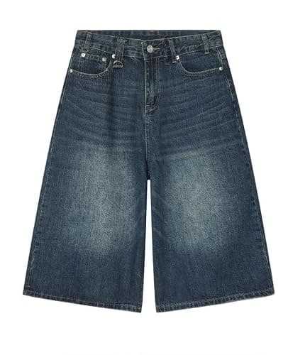 Cropped Y2k Baggy Jean Shorts Jorts Y2k Hip Hop Shorts Skater Jeans Grunge Jorts Aesthetic Pants thumbnail 5