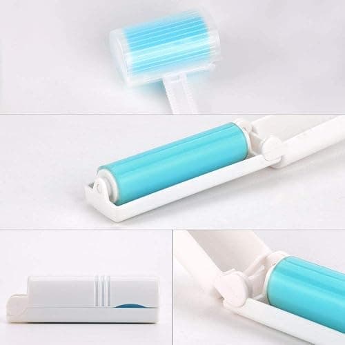 Sticky Lint Roller 3 Pack, Reusable Washable Lint Roller Pet Hair Remover Include Large and Small Size Cleaner for Clothes, Pet Hairs, Carseats - Blue - 1M-2S thumbnail 6