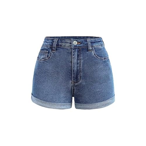Nivne Tco Tween Girls Denim Shorts with Embroidered Back Pockets, Rolled Hem & 5-Pocket Distressed Zipper Fly Jean Shorts thumbnail 2