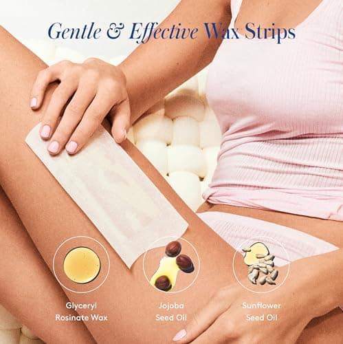 Athena Club Body Wax Strips for Women, Gentle Hair Removal for Sensitive Skin, No Heat Required, Vegan Wax Strips with Post-Wax Wipes, 24 Strips thumbnail 5