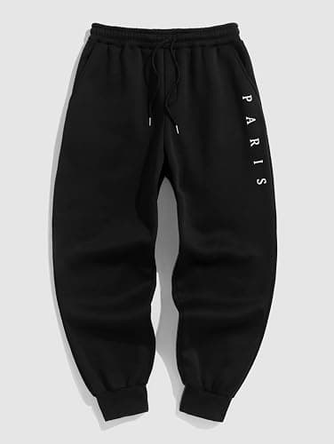 ZAFUL Cuffed Sweatpants for Men Casual Graphic Drawstring Printed Sweat Pants Stretch Loose Joggers thumbnail 3