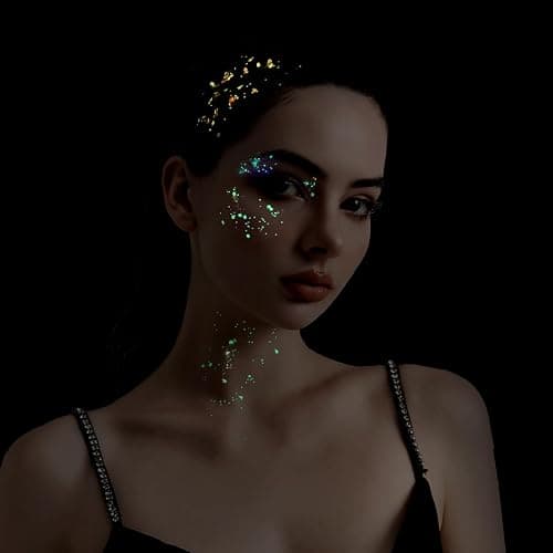 Teenitor 6 Colors Glow in The Dark Glitter Gel, Face Glitter Gel, Body Glitter Hair Glitter for Carnival Makeup UV Black Light Party Cheer Raves Festivals thumbnail 9