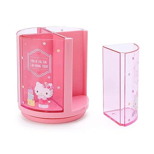 Sanrio 213110 Pink Plastic Hello Kitty Kitty Pen Stand 360 Degree Rotating Pen Stand Pen Holder Cosmetic Makeup Brush Tulle Pet Character thumbnail 7