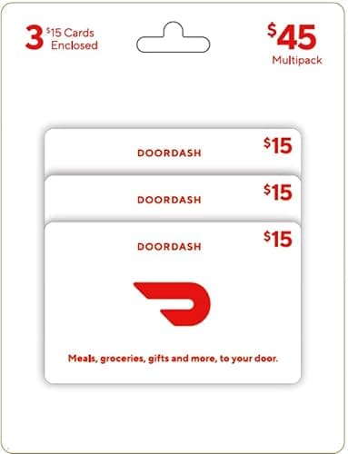 DoorDash Physical Gift Cards | (Multipack of 3 x $15) - $45 - Image 1