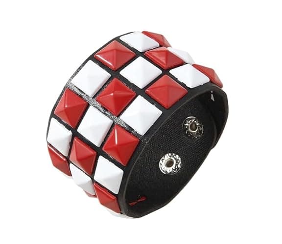 Studded Emo Bracelets Punk Goth Grunge Wristband Scene Accessories Dopamine Colored Choices for Women and Men 80s thumbnail 6