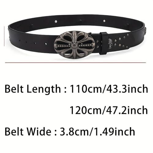 OATSBAS Men's & Women's Bohemian Style Vintage Skeleton Riveted Hip Hop Punk Rock Y2K Belt thumbnail 2