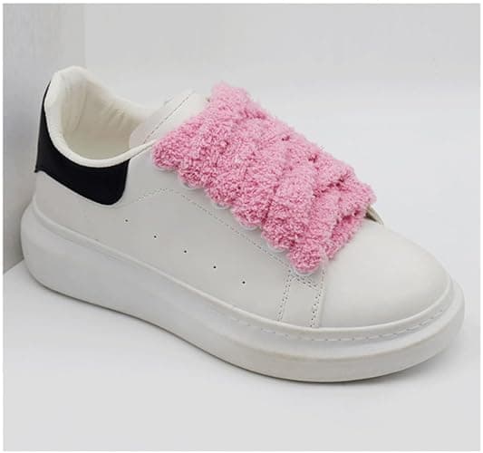 XIANMY Lacets en Peluche pour Chaussures Plates et moelleuses 1,5 cm Cordons de Rechange pour Baskets Chaussures de Sport Chaussures décontractées Bottes 200 cm Blanc thumbnail 6