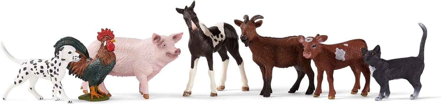 Schleich Farm World - 7 PC Farm Animal Playset with Dog, Cat, Pig, Goat, Rooster, Baby Horse and Cow Toys - Realistic Barnyard Figurines - Fun Educational Figures For Kids and Toddlers Ages 3+ | 77533 thumbnail 8