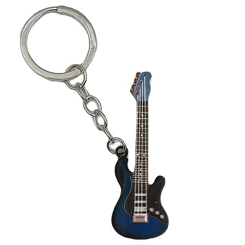 Pouoir guitar keychain gift for Men Mini Cute Bass Key Chain Ring for Kids High-end Car Keyring Electric Guitar Key Holder thumbnail 7