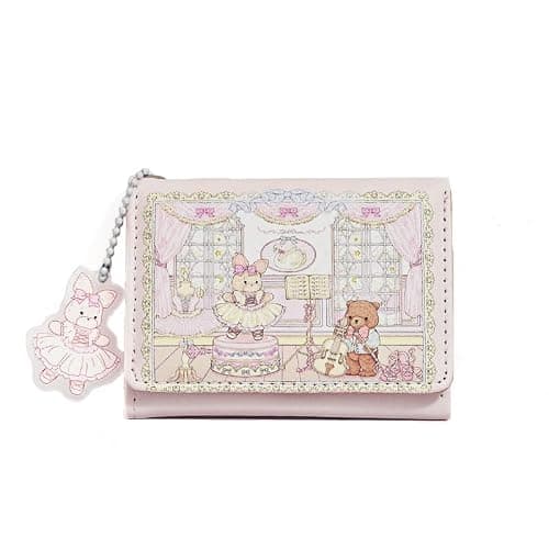 HOKMAH Cute Wallet Girls Short Purse Coquette Accessories Coquette Stuff Trifold Kawaii Wallet Women Small Preppy Aesthetic Card Holder Cutecore Harajuku (Bunny Bear) - Image 1