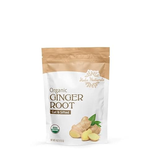 Halo Naturals Organic Ginger Root Cut & Sifted, 4 Ounces (Zingiber officinale) USDA Certified | Resealable Pouch| Packaged in The USA thumbnail 4