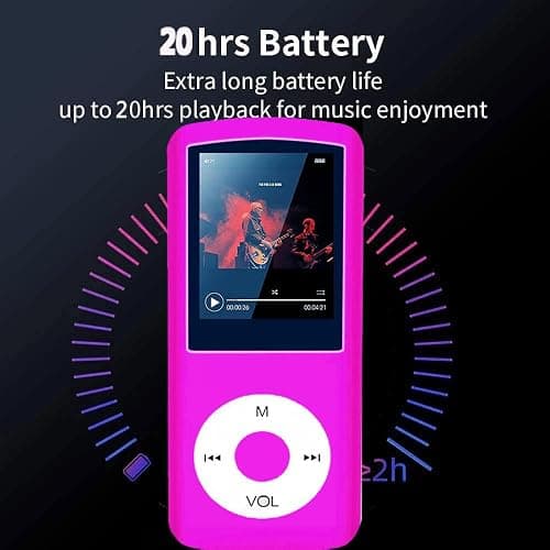 64GB MP3 Player, Hotechs MP3 Music Player with Slim Classic Digital LCD 1.82'' Screen Mini USB Port with FM Radio, Voice Record (Pink) thumbnail 4