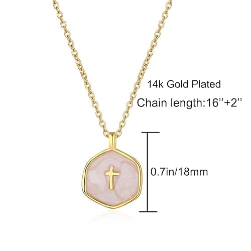 SERYNOW Small Cross Necklace for Women, Dainty 14K Gold Plated Cross Pendant Necklace, Everyday Simple Cross Charm Choker Minimalist Religious Jewelry Cute Trendy Gifts thumbnail 5