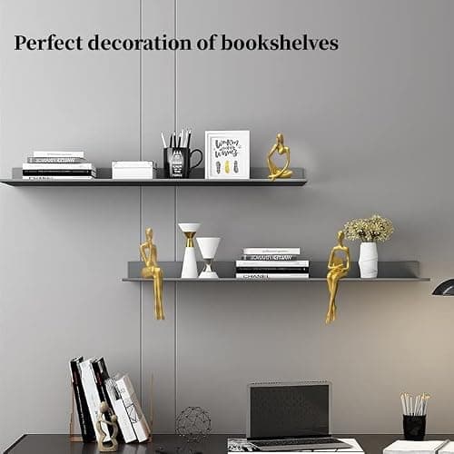 Prettidecor Gold Home Decor Thinker Statue Accents, Set of 3 Thinker Sculptures Office Decor Modern Abstract Resin Decoration on Shelf Table Desk for Living Room Office Bedroom (Large Gold) thumbnail 6