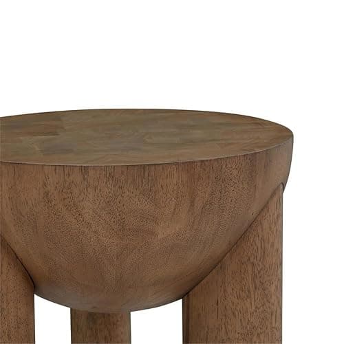 Tov Furniture Morse Cognac Brown Wood Round Accent Table - Cognac Brown thumbnail 7