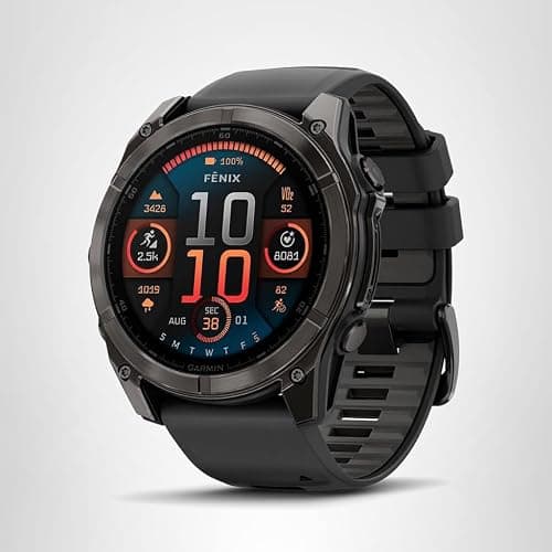 Garmin fēnix® 8 – 51 mm, AMOLED, Sapphire, Premium Multisport GPS Smartwatch, Long-Lasting Battery Life, Dive-Rated, Built-in LED Flashlight, Carbon Gray DLC Titanium with Pebble Gray Band thumbnail 9