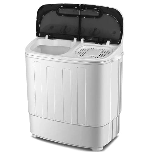 SUPER DEAL Compact Mini Twin Tub Washing Machine 13lbs Capacity Portable Washer Wash and Spin Cycle Combo, Built-in Gravity Drain for Camping, Apartments, Dorms, College, RV’s and Small Spaces thumbnail 8