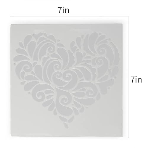 Heart Stencil for Painting - DIY Decorative Paint Stencil for Walls, Furniture, Crafts & Wood - Reusable Heart Pattern thumbnail 2