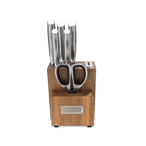 Cuisinart 7 Pc Stainless Steel Essentials Cutlery Block Set with Built in Sharpener thumbnail 3