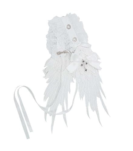 Nite closet Lolita Headband Cross White Bow for Women Wing Hair Accessory Gothic Headpieces (White) - Image 1