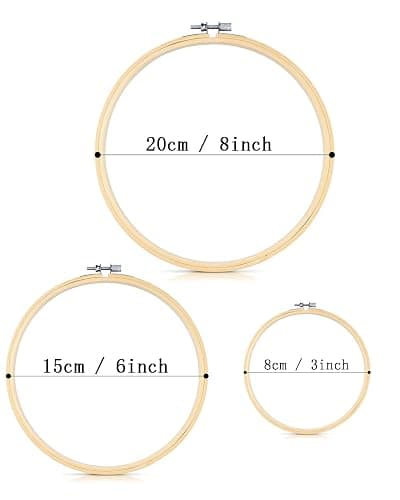 TINDTOP Beech Wood Embroidery Hoop Stand, with 3pcs Embroidery Hoops (3inch + 6inch + 8inch), Adjustable Rotated Wooden Embroidery Hoop Holder for Cross Stitch and Embroidery Projects thumbnail 3