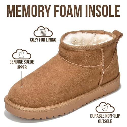 Project Cloud 100% Genuine Leather Ankle Boots for Women - Water Resistant with Memory Foam Insole Winter Boots for Women - Trending Shoes & Comfortable Women's Ankle Boots (Hippy) thumbnail 3