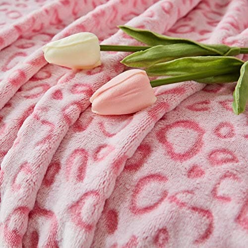 FY FIBER HOUSE Pink Throw Blanket Leopard Print Blanket Flannel Fleece Cheetah Print Cute Plush Throw for Couch, 50"X60" thumbnail 5