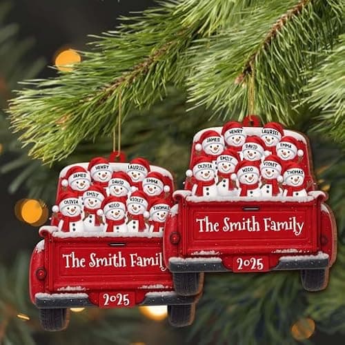 Personalized Christmas Ornaments 2025 Family of 2/3/4/5/6/7/8/9/10 Custom Snowman Ornament with Names and Year, for Family of 2/3/4/5/6/7/8/9/10 Members, Custom Ornament Xmas Gift Idea thumbnail 9