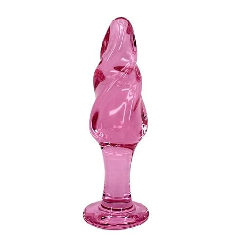 4.3 Inches Pink Glass Pleasure Wand for Anal Sex Play, Eastern Delights Small Anal Butt Plug for Beginner Starter thumbnail 2