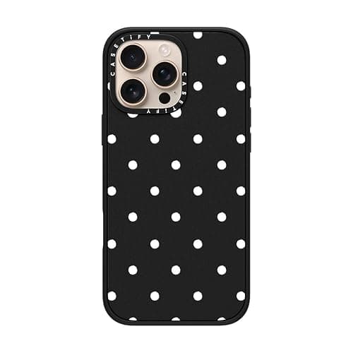 CASETiFY Impact iPhone 16 Pro Max Case [4X Military Grade Drop Tested / 8.2ft Drop Protection/Compatible with Magsafe] - Classic Dottie - Matte Black thumbnail 4