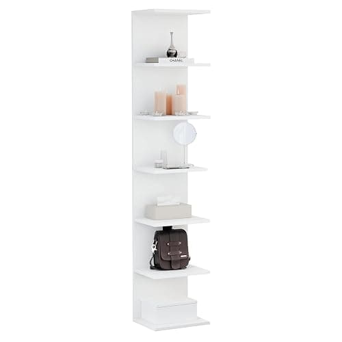 ComfortCove Wall Shelf Bookcase, Wall Mounted Unit, Shelf Units, Floating Shelves, Bookcase, Storage Organizer for Bedroom, Living Room, Bathroom, Kitchen, Office, 7 Tier, White thumbnail 4