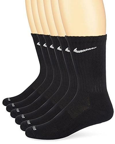 Nike Unisex Dri-FIT Cushion Crew Training Socks (6 Pair), BLACK/WHITE, OS - Image 1