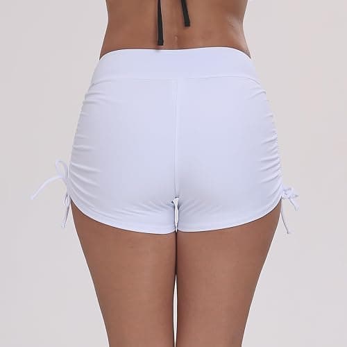Halcurt Women's High Waisted Swim Board Shorts (Available in Plus) Tummy Control Side Drawstring Swimsuit Bottoms thumbnail 5