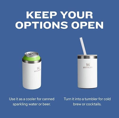 STANLEY Everyday Can Cooler Cup 10 oz | Beer, Seltzers, Soda, and Energy Drinks | Doubles as Tumbler | Insulated Stainless Steel Drink Holder | BPA-Free | Hammertone Green thumbnail 5