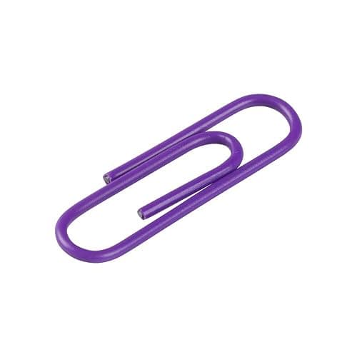 JAM PAPER Colorful Standard Paper Clips - Regular 1 Inch - Purple Paperclips - 100/Pack thumbnail 4